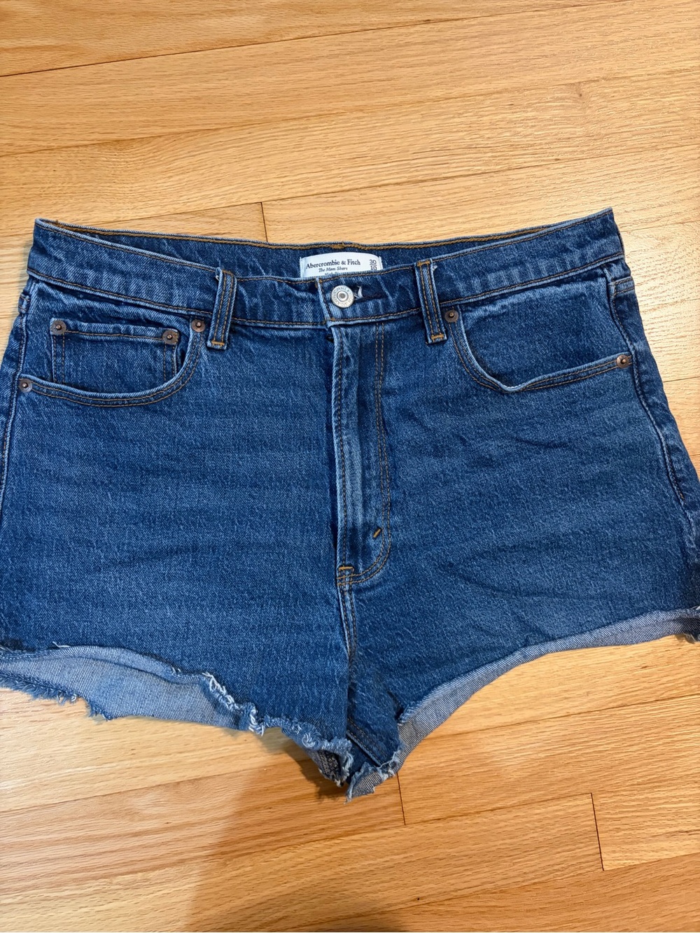 Abercrombie & Fitch Navy Blue Denim Cutoff Shorts